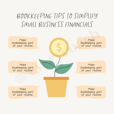 Bookkeeping Tips To Simplify Small Business Financials Instagram Post Canva Template