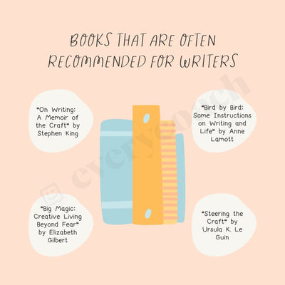 Books That Are Often Recommended For Writers Instagram Post Canva Template