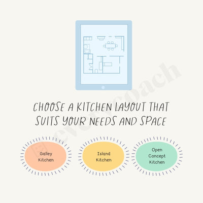 Choose A Kitchen Layout That Suits Your Needs And Space Instagram Post Canva Template