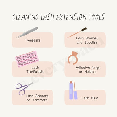 Cleaning Lash Extension Tools Instagram Post Canva Template