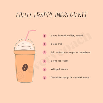 Coffee Frappe Ingredients Instagram Post Canva Template