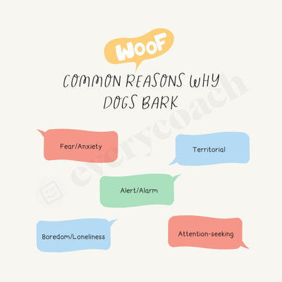 Common Reasons Why Dogs Bark Instagram Post Canva Template