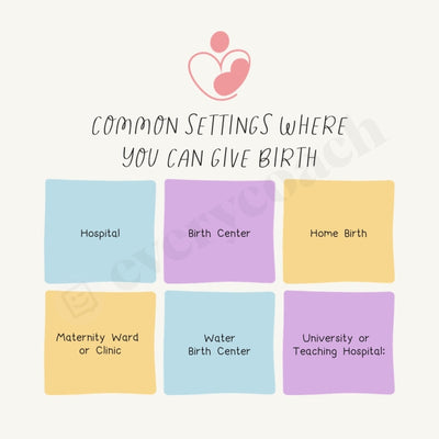 Common Settings Where You Can Give Birth Instagram Post Canva Template