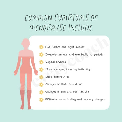 Common Symptoms Of Menopause Include Instagram Post Canva Template