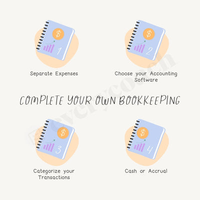 Complete Your Own Bookkeeping Instagram Post Canva Template