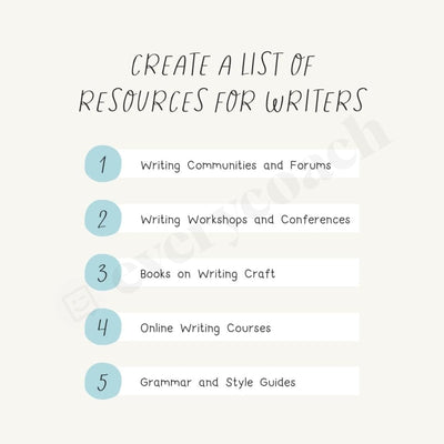 Create A List Of Resources For Writers Instagram Post Canva Template