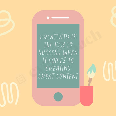Creativity Is The Key To Success When It Comes Creating Great Content Instagram Post Canva Template
