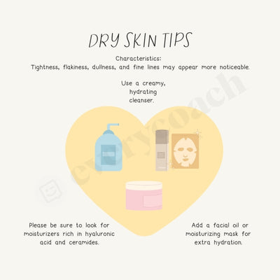 Dry Skin Tips Instagram Post Canva Template