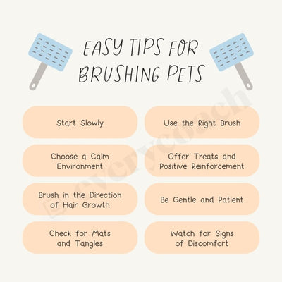 Easy Tips For Brushing Pets Instagram Post Canva Template