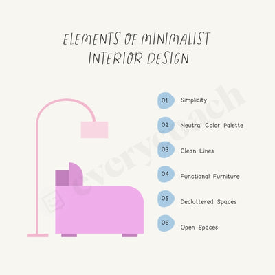 Elements Of Minimalist Interior Design Instagram Post Canva Template