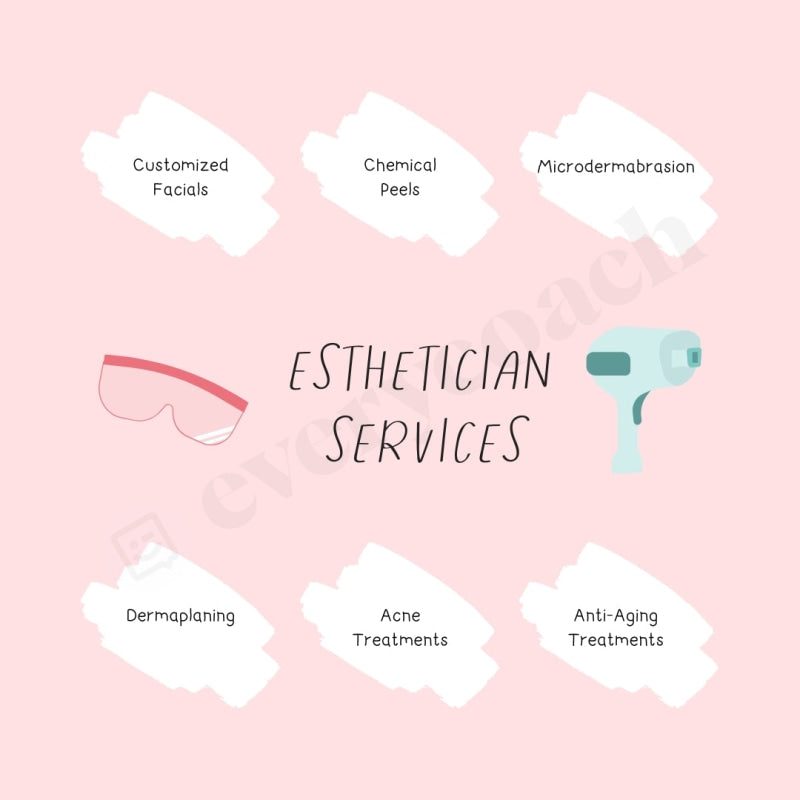 Esthetician Services Instagram Post Canva Template