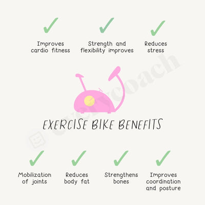 Exercise Bike Benefits Instagram Post Canva Template