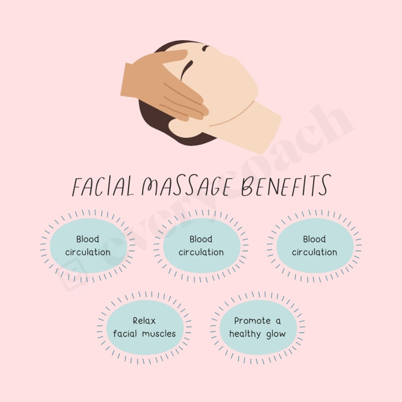 Facial Massage Benefits Instagram Post Canva Template