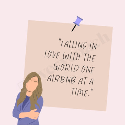 Falling In Love With The World One Airbnb At Time Instagram Post Canva Template
