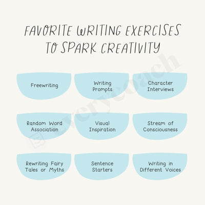Favorite Writing Exercises To Spark Creativity Instagram Post Canva Template