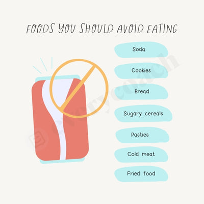 Foods You Should Avoid Eating Instagram Post Canva Template
