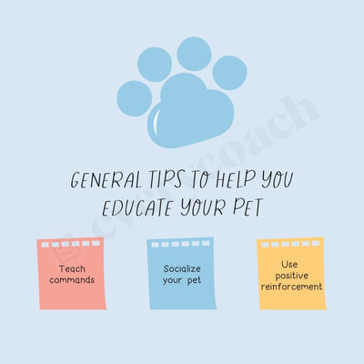 General Tips To Help You Educate Your Pet Instagram Post Canva Template