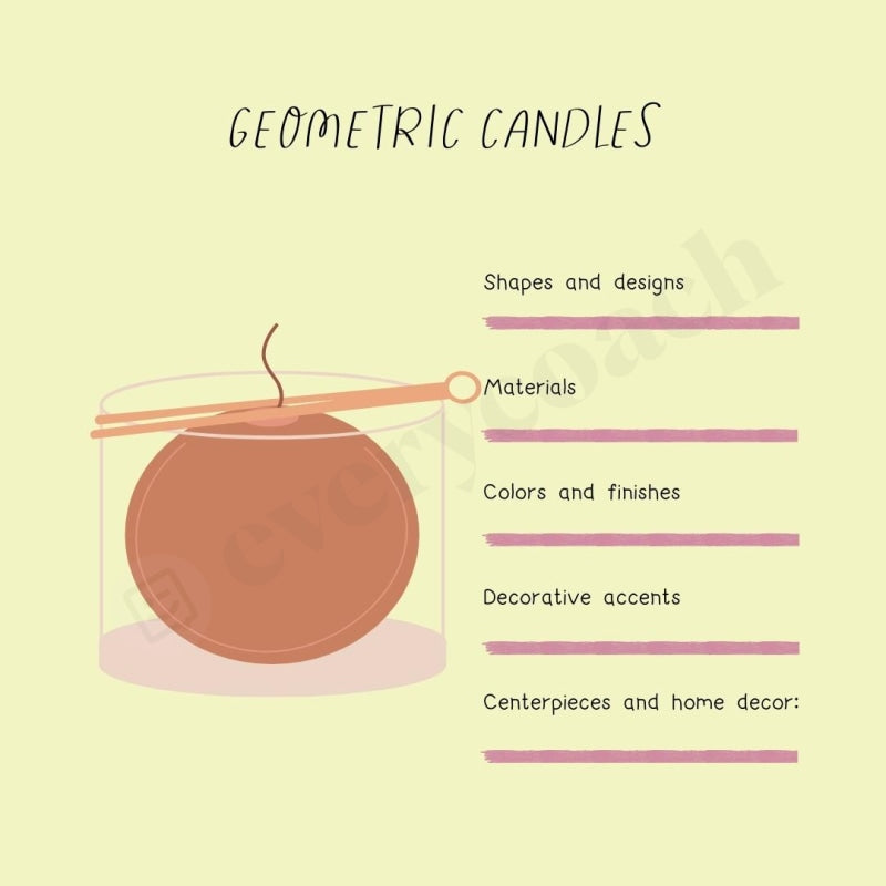 Geometric Candles Instagram Post Canva Template