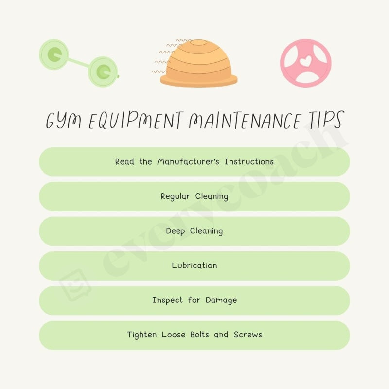 Gym Equipment Maintenance Tips Instagram Post Canva Template