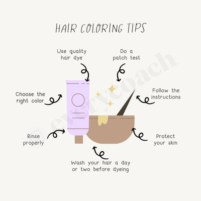 Hair Coloring Tips Instagram Post Canva Template