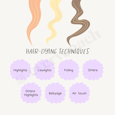 Hair-Dying Techniques Instagram Post Canva Template