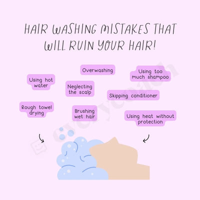 Hair Washing Mistakes That Will Ruin Your Instagram Post Canva Template