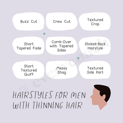Hairstyles For Men With Thinning Hair Instagram Post Canva Template