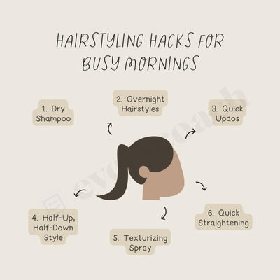 Hairstyling Hacks For Busy Mornings Instagram Post Canva Template