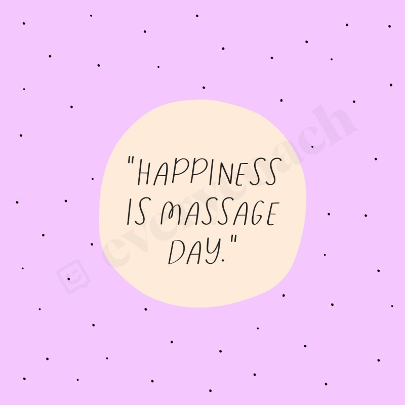 Happiness Is Massage Day Instagram Post Canva Template