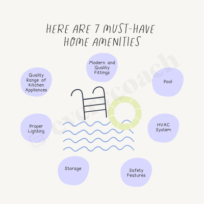 Here Are 7 Must-Have Home Amenities Instagram Post Canva Template
