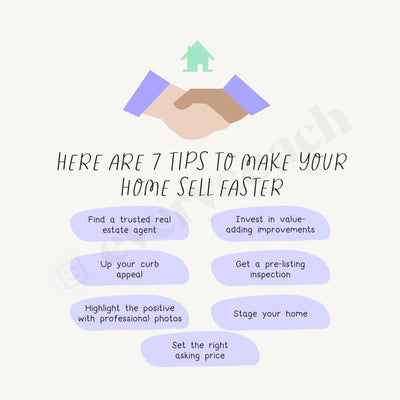 Here Are 7 Tips To Make Your Home Sell Faster Instagram Post Canva Template