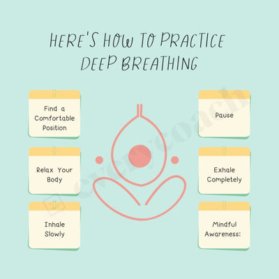 Heres How To Practice Deep Breathing Instagram Post Canva Template