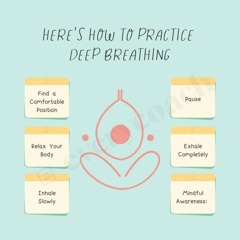 Heres How To Practice Deep Breathing Instagram Post Canva Template