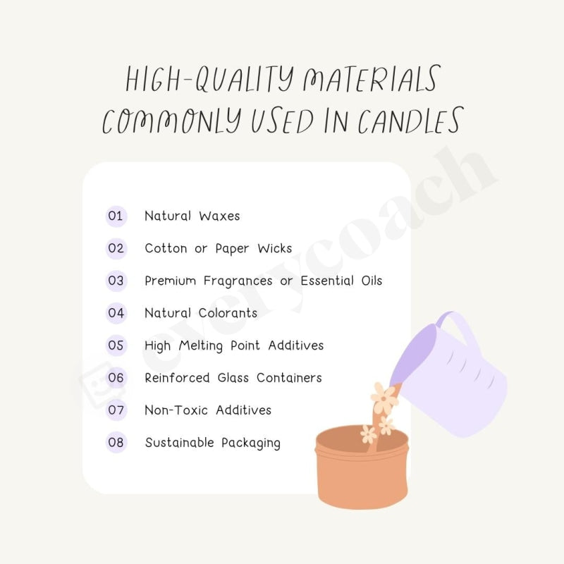High Quality Materials Commonly Used In Candles Instagram Post Canva Template