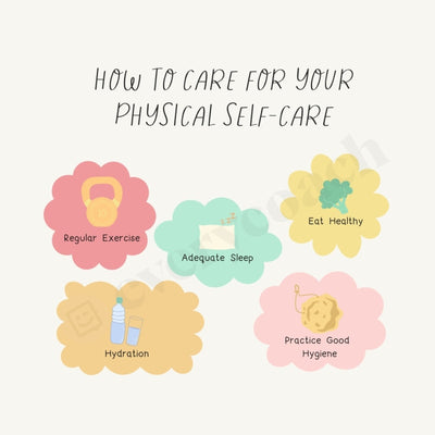 How To Care For Your Physical Self Instagram Post Canva Template