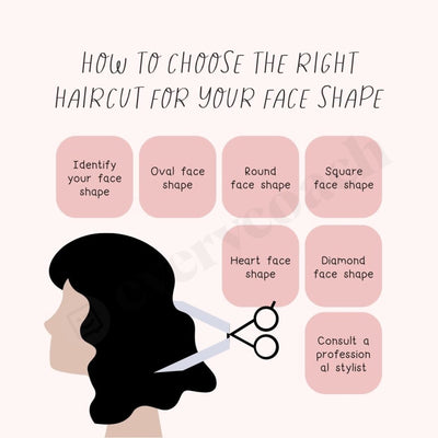 How To Choose The Right Haircut For Your Face Shape Instagram Post Canva Template