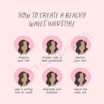 How To Create A Beachy Waves Hairstyle Instagram Post Canva Template