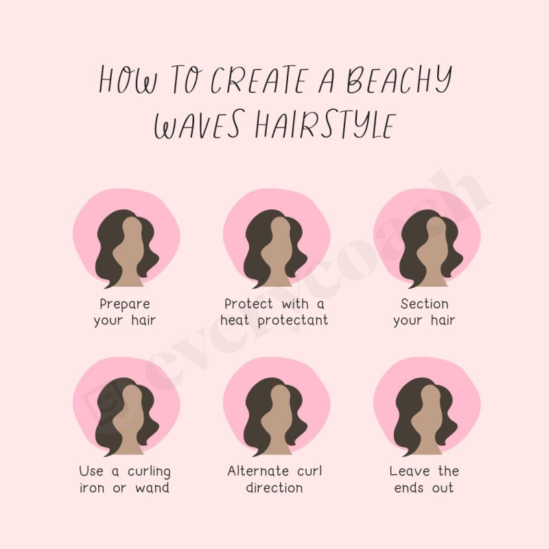 How To Create A Beachy Waves Hairstyle Instagram Post Canva Template