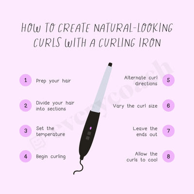 How To Create Natural Looking Curls With A Curling Iron Instagram Post Canva Template