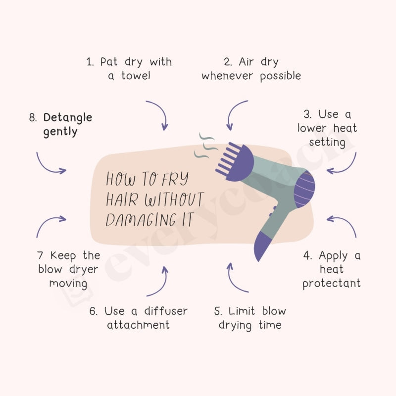 How To Fry Hair Without Damaging It Instagram Post Canva Template