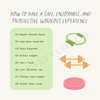 How To Have A Safe Enjoyable And Productive Workout Experience Instagram Post Canva Template