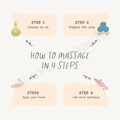 How To Massage In 4 Steps Instagram Post Canva Template