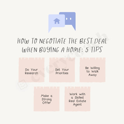 How To Negotiate The Best Deal When Buying A Home 5 Tips Instagram Post Canva Template