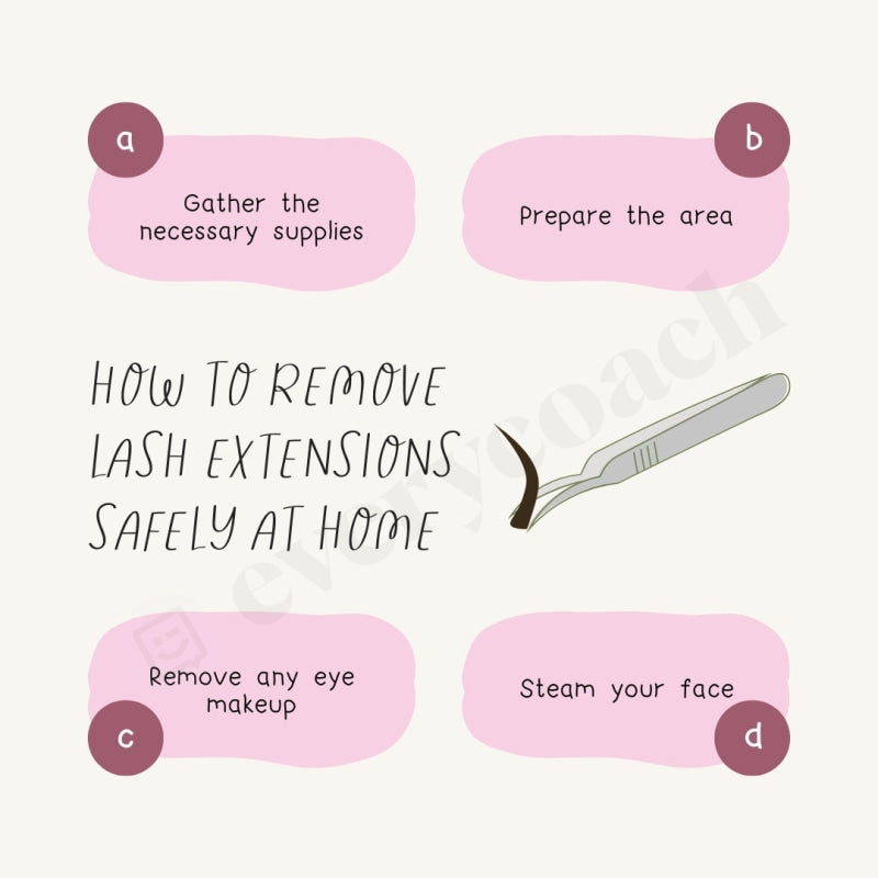 How To Remove Lash Extensions Safely At Home Instagram Post Canva Template