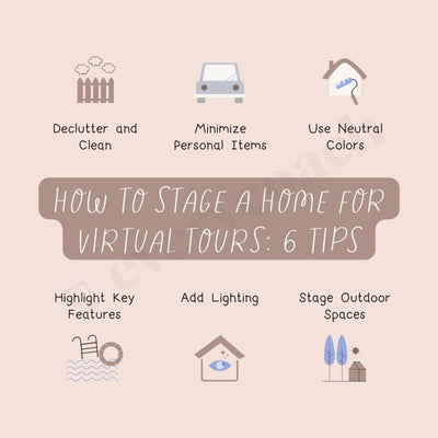 How To Stage A Home For Virtual Tours 6 Tips Instagram Post Canva Template