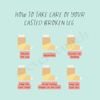How To Take Care Of Your Casted Broken Leg Instagram Post Canva Template