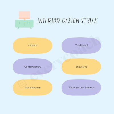 Interior Design Styles Instagram Post Canva Template
