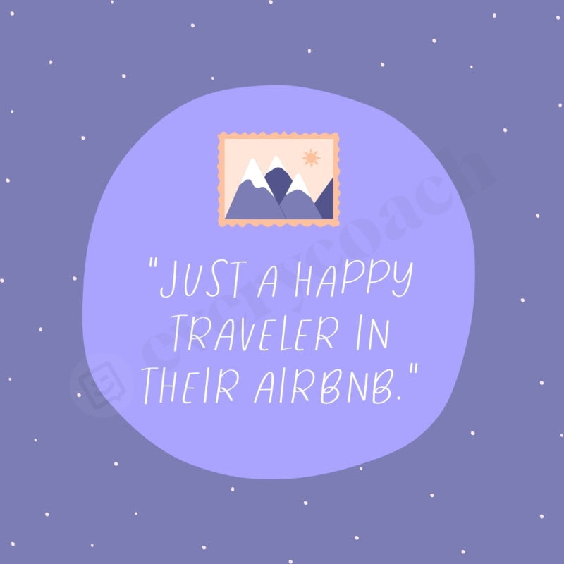 Just A Happy Traveler In Their Airbnb Instagram Post Canva Template