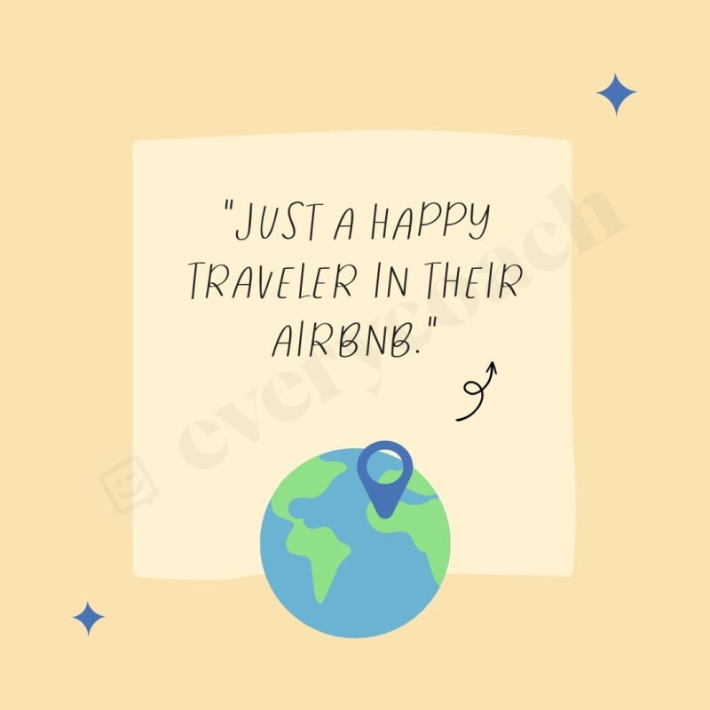 Just A Happy Traveler In Their Airbnb Instagram Post Canva Template