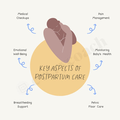 Key Aspects Of Postpartum Care Instagram Post Canva Template